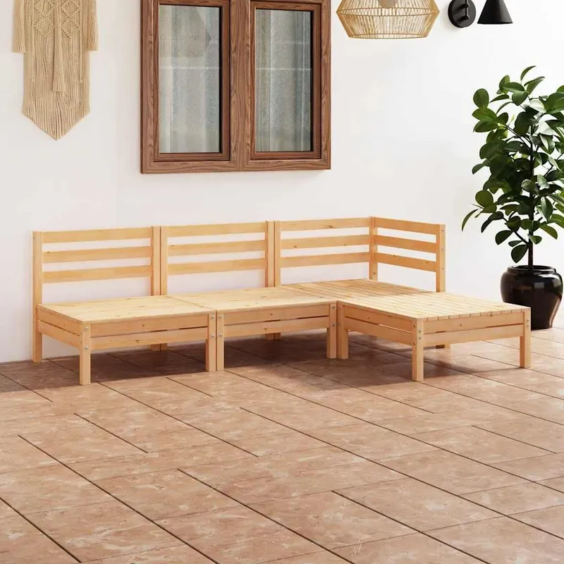 4-tlg. Garten-Lounge-Set legno massiccio pino