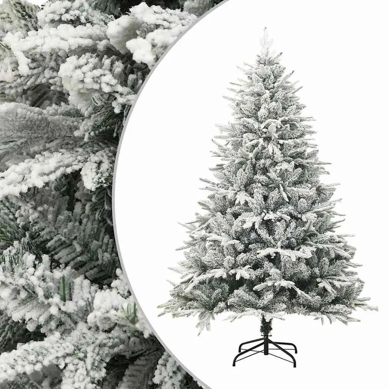 Sapin de Noël artificiel à flocons de neige Vert 210 cm PVC/PE