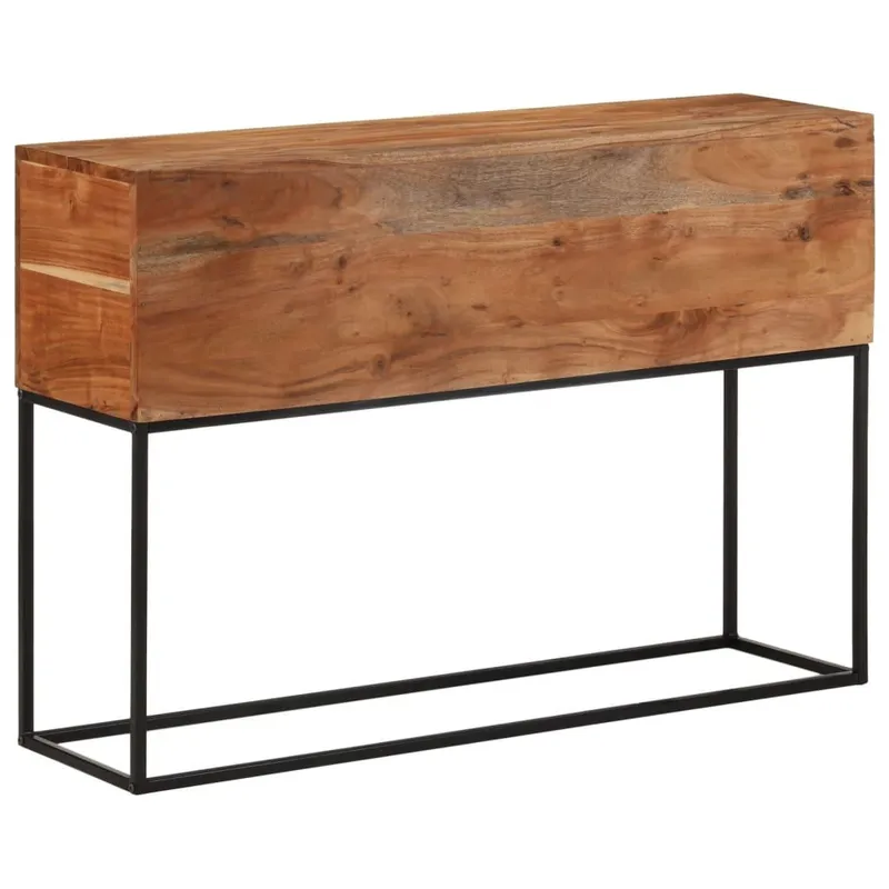 tavolo consolle 110x30x75 cm legno massiccio acacia e ferro