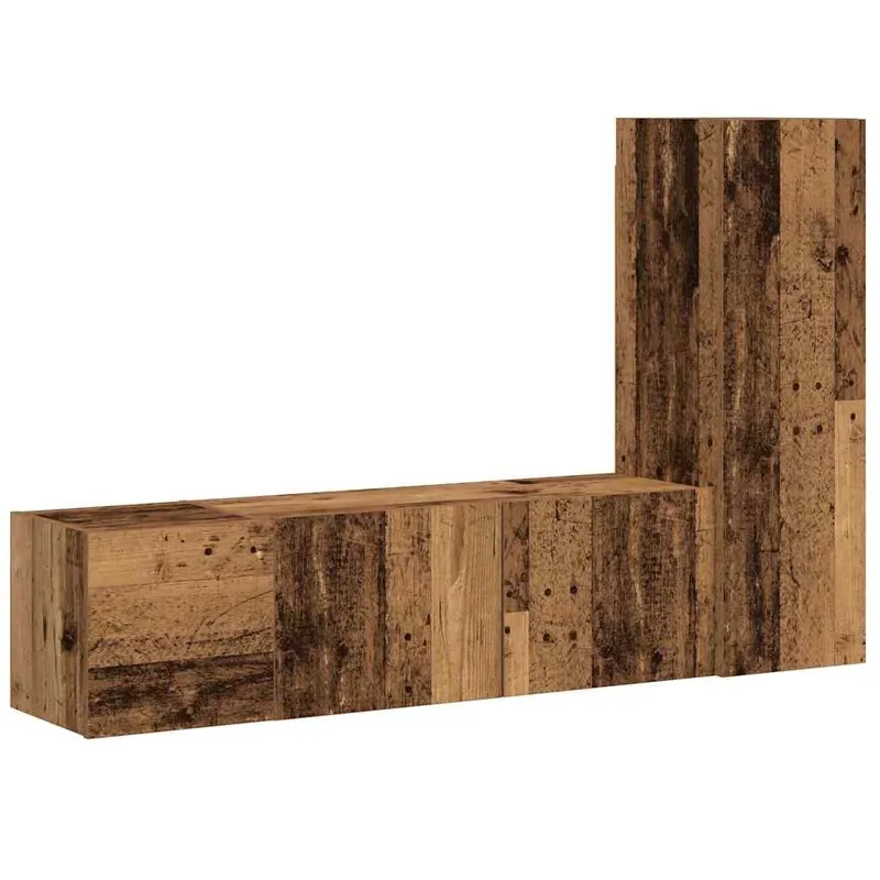 TV-Wandschränke 3 Stk. Altholz-Optik engineered wood