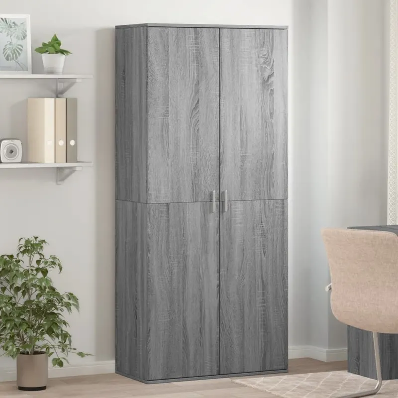 Armoire à chaussures sonoma gris 80x39x178 cm bois d'ingénierie