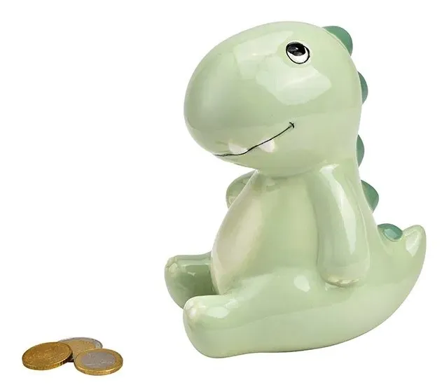 Tirelire dinoen céramique vert