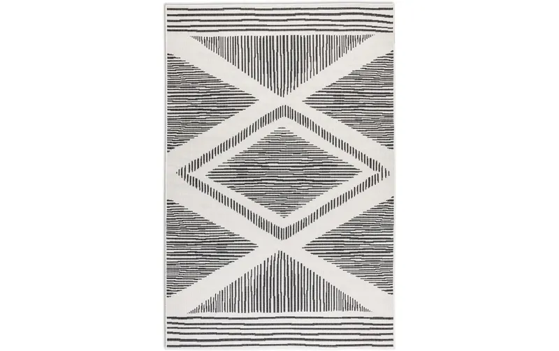 Elle Decoration Teppich Rhombus 120 x 170 cm, Black