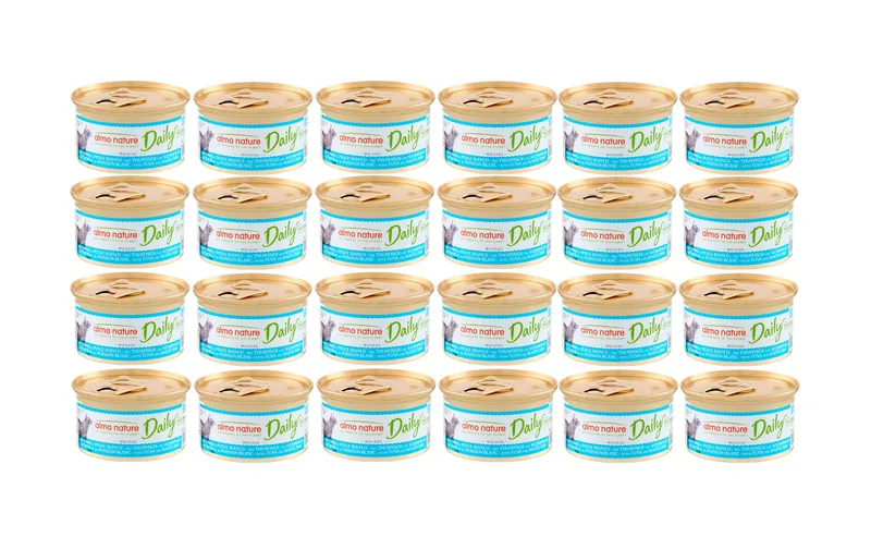 Almo Nature Nassfutter Daily Mousse mit Thunfisch und Kabeljau 24 x 85g