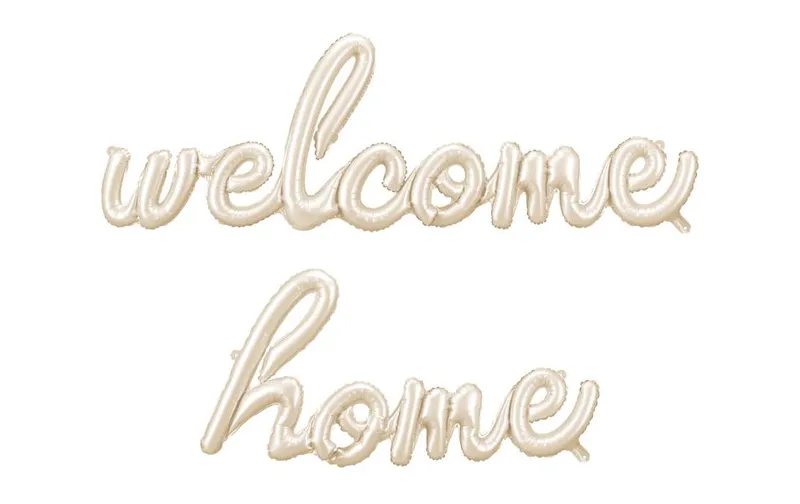 Partydeco Folienballon Welcome Home, Cappuccino, 258 x 55 cm, 1 pièces