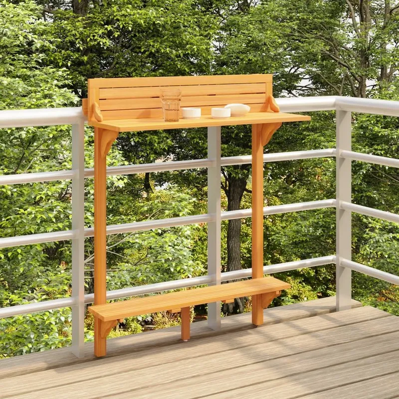 Balkon-Stehtisch 90x37x122,5 cm legno massiccio acacia