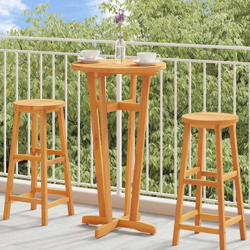 Garten-Bartisch Ø60x105 cm Massivholz Akazie