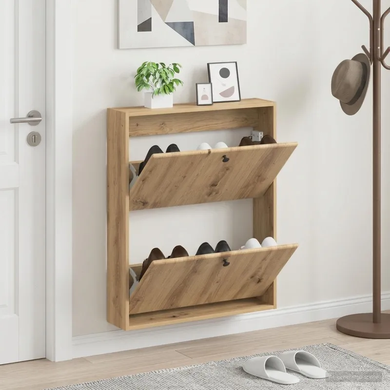 Wandmontierter Schuhschrank BREDA 71 x 17 x 86 cm Holzwerkstoff
