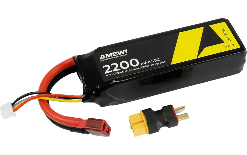 Amewi RC-Akku LiPo 3S 11.1 V 2200 mAh 50C Inkl. Adapter T-Plug