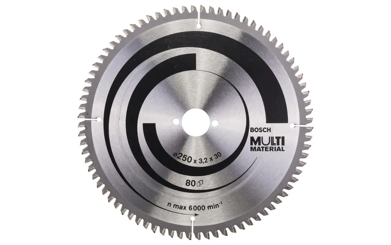 Bosch Professional Kreissägeblatt Multi Material, 250 x 30 x 3.2 mm, Z 80