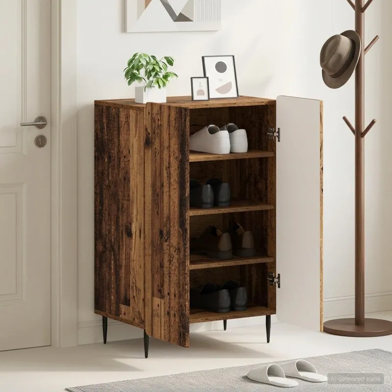 Schuhschrank ZWOLLE 59,5 x 39,5 x 91,5 cm derivato del legno Altholz