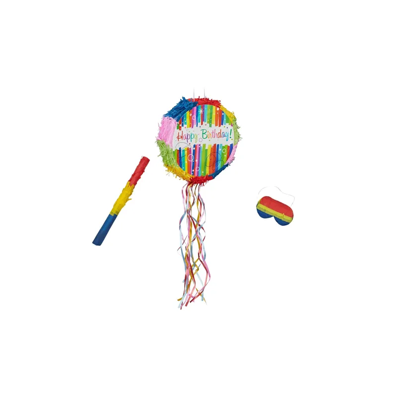 relaxdays Pinata Geburtstag, bleu/rouge