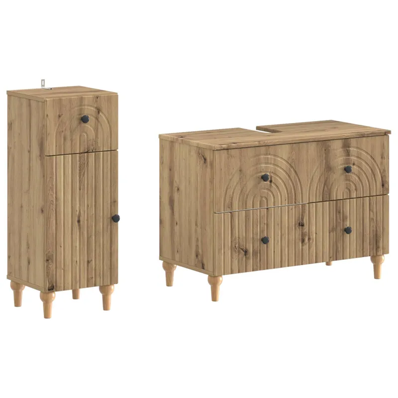 2-teiliges Badezimmer Schrank Set ALKMAAR Artisan-Eiche