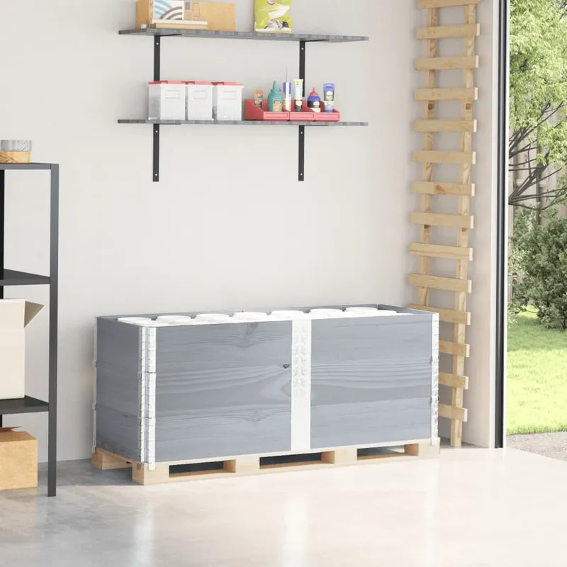 Paletten-Aufsatzrahmen 3 Stk. grigio 150x50 cm legno massiccio pino