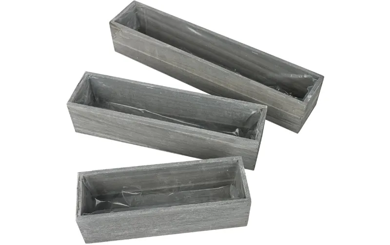 CHALET Pflanzengefäss Jutz L schmal, 30 x 7.5 x 7 cm, grigio