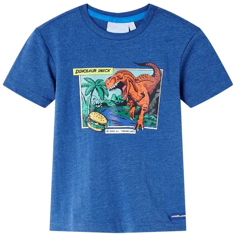 Kinder-T-Shirt Dunkelblau Melange 116