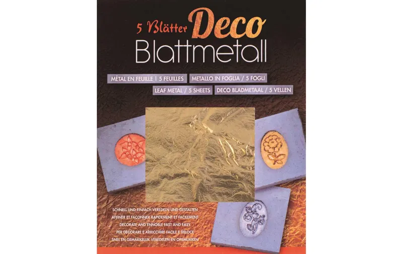 Glorex Folie 14 x 14 cm, 5 pièces, Gold