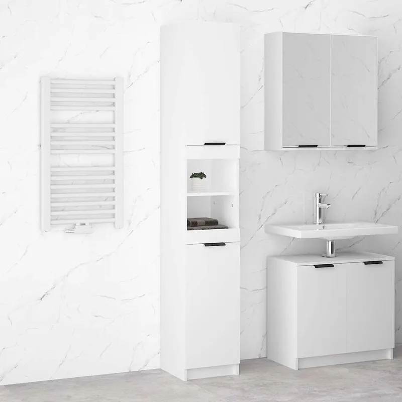 Badschrank bianco 32x34x188,5 cm derivato del legno