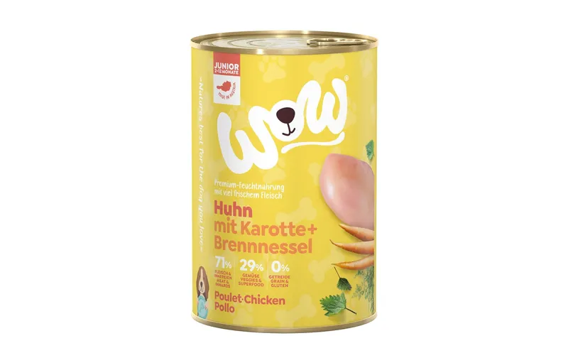 WOW Nassfutter Junior Huhn, 400 g