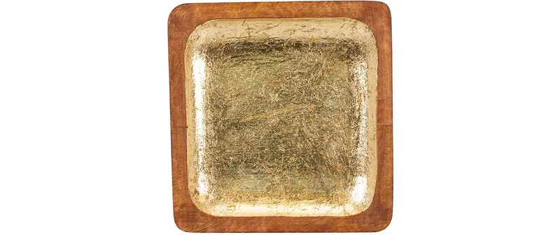 Kadastar Servierplatte Shine 18 x 18 cm, brun/Gold