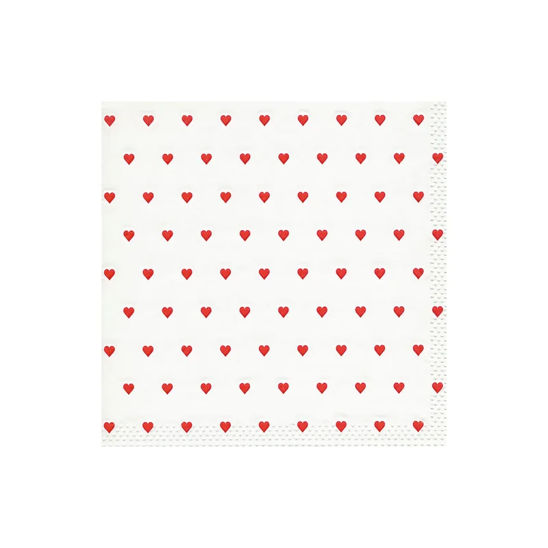 Paper + Design Papierservietten coeurs red 33 cm x 33 cm, 16 pezzi