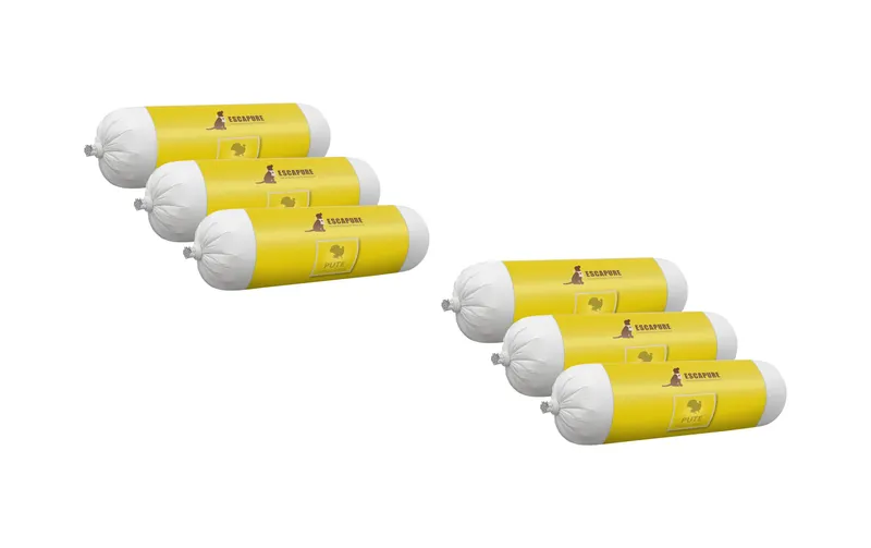 Escapure Nassfutter Wurst Pute, 6 x 400 g
