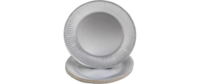 PRO nappe Einwegteller Silber metal 10 pièces