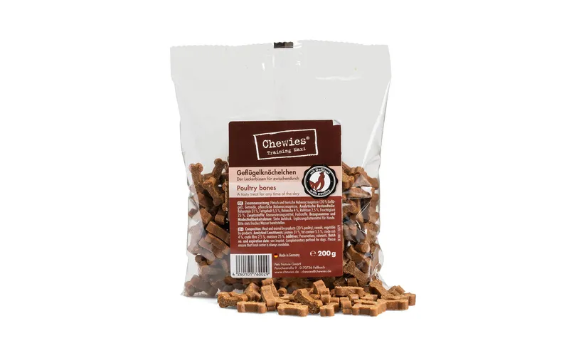 Chewies Leckerli Training Maxi Geflügelknöchelchen, 200 g
