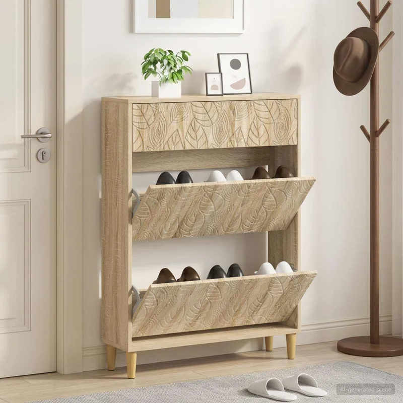 Schuhschrank DELFT 78 x 24 x 103 cm engineered wood Sonoma-Eiche