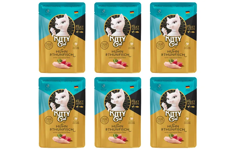 KITTY Cat KittyCat Filét Paté Pouch Huhn, Thunfisch 6 x 85 g
