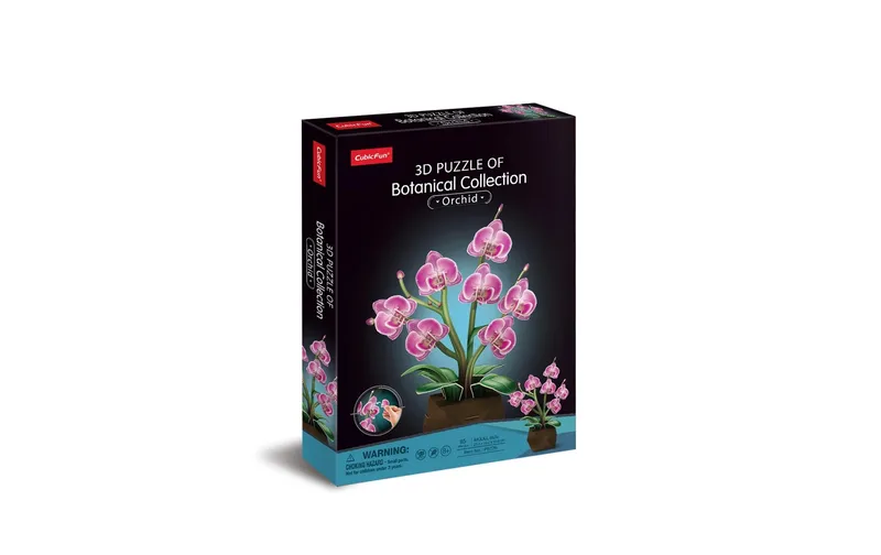 CubicFun Puzzle Pflanzentopf Orchidee 3D, 85 Teile