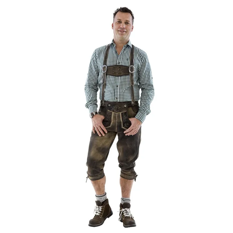 Lederhose 50 marrone