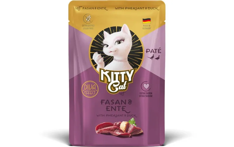 KITTY Cat Nassfutter KittyCat Paté Pouch Fasan, Ente 85 g