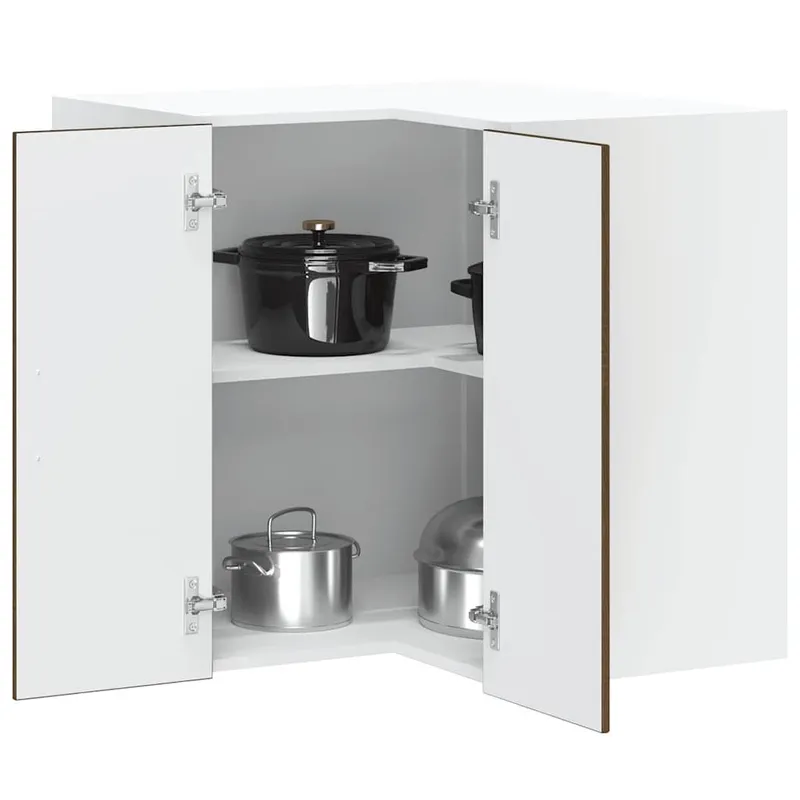 Küchen-Eckhängeschrank Lucca Braun Eichen-Optik Holzwerkstoff
