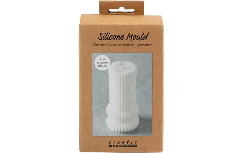 Creativ Company Kerzengiessform Silikon gerippter Zylinder con Bogen