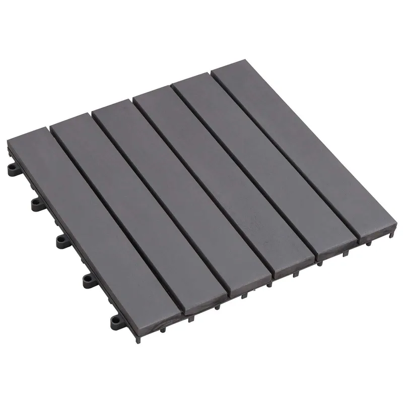 Terrassenfliese 30 Stk. Grau 30 x 30 cm Akazien-Hartholz