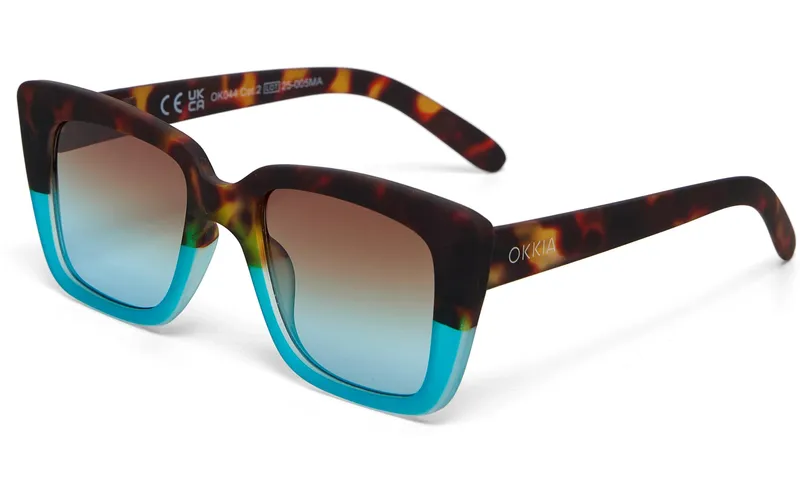 OKKIA Sonnenbrille Elba Classic Havana, Blue Lens