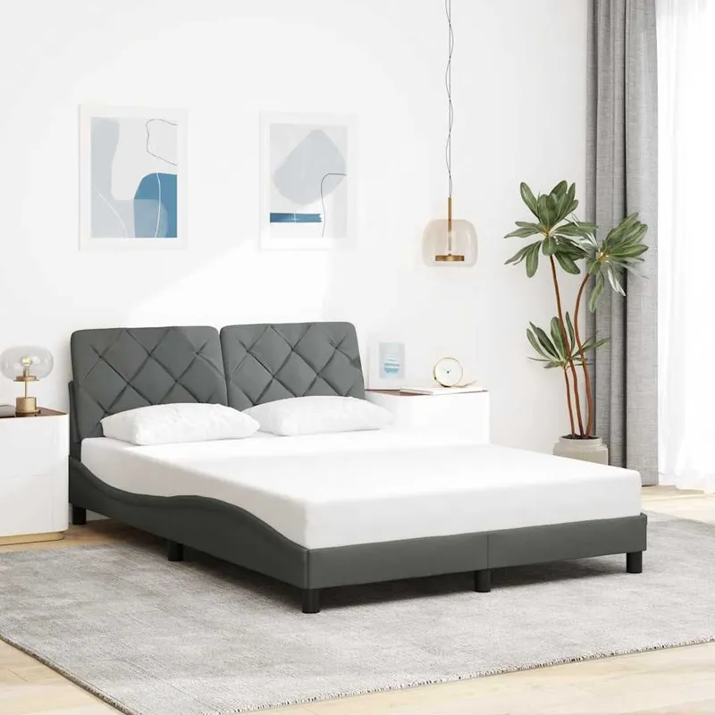 struttura letto senza materasso grigio scuro 120x200 cm tessuto