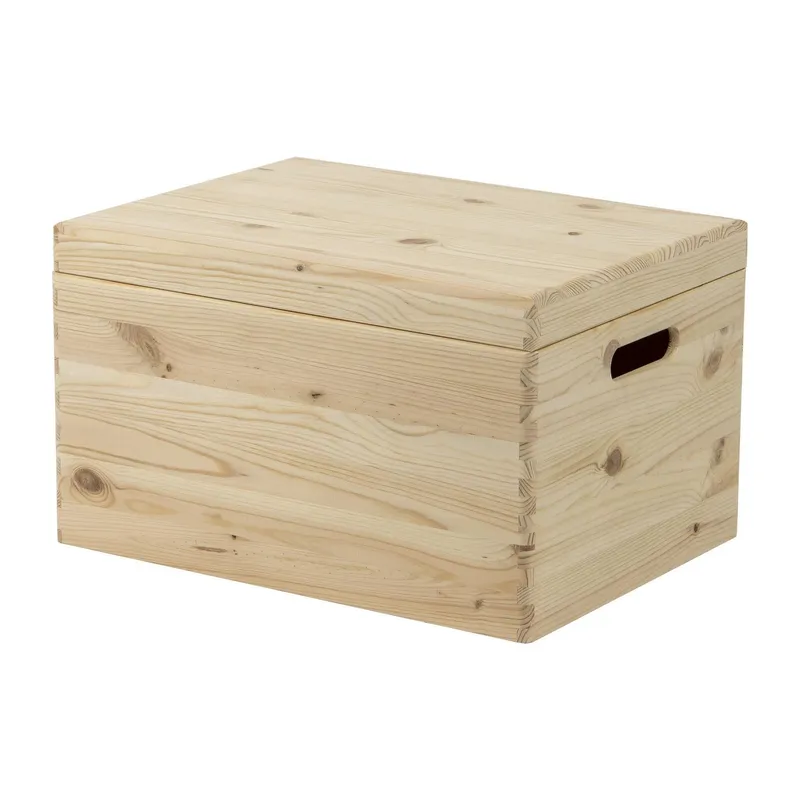 Holz Zollhaus Aufbewahrungsbox mit Deckel, Kiefer 30 x 23 x 40 cm, marrone