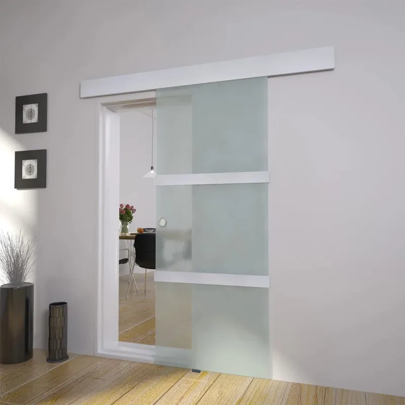 porta scorrevole vetro e alluminio 178 cm Silbern