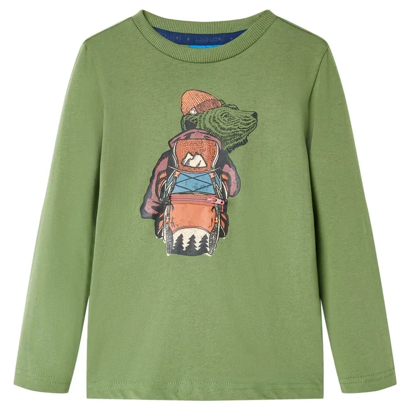 Kinder-Langarmshirt Helles Khaki 104