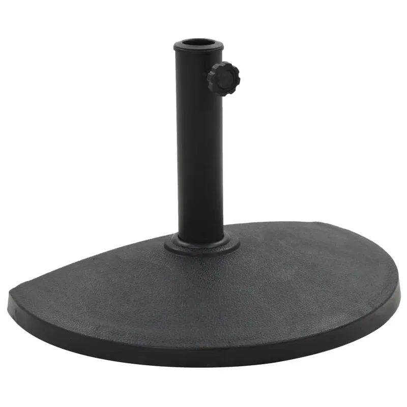 Socle demi-rond de parasol Polyrésine 9 kg Noir