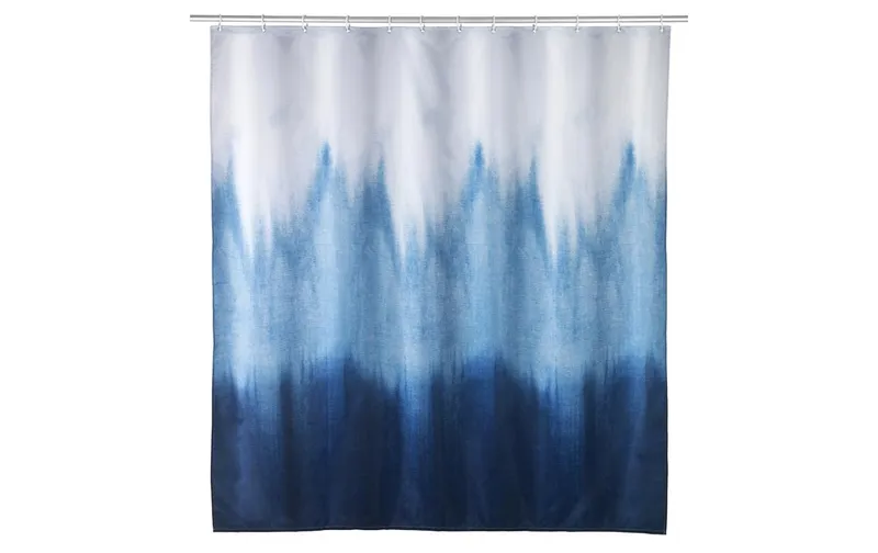 Wenko Duschvorhang Alara 180 x 200 cm, bleu/blanc