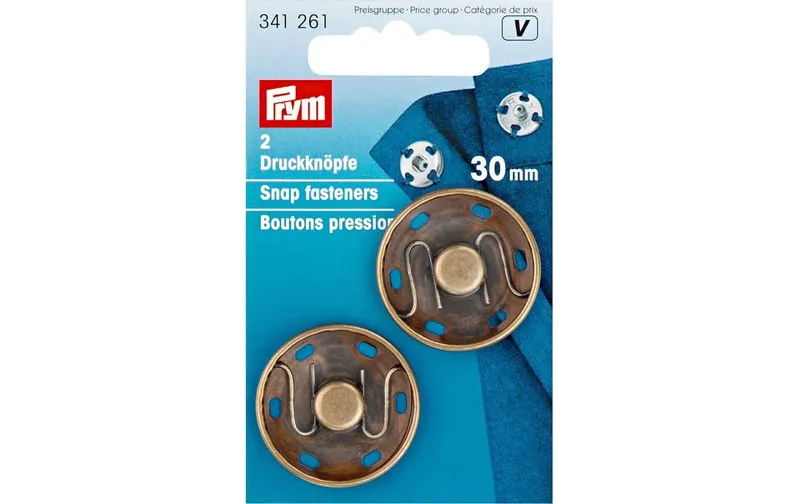 Prym Druckknöpfe Altmessing, 30 mm