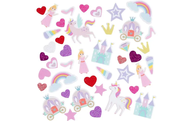 Creativ Company Moosgummi-Set Einhorn and Prinzessin Lila-Pink, 150 pieces