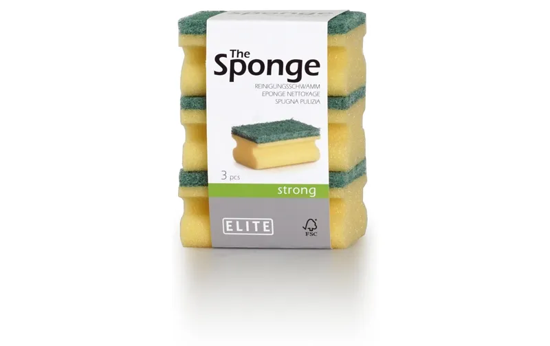 Elite Schwamm Strong 3 pieces, Gelb/green