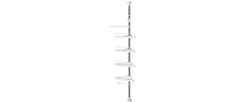 Songmics Duschregal bianco, pulverbeschichtetes Stahlrohr + PP