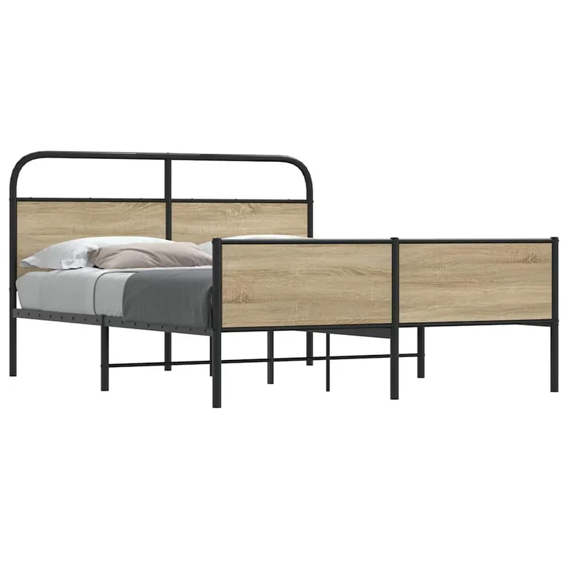 letto in metalloo senza materasso rovere affumicato 180x200 cm