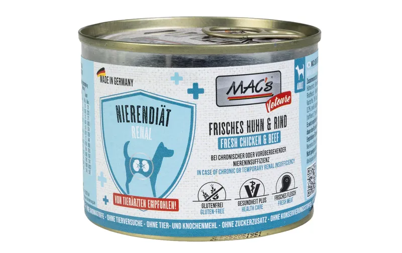 MAC's Vetcare Nassfutter Nierendiät Huhn et Rind 200 g