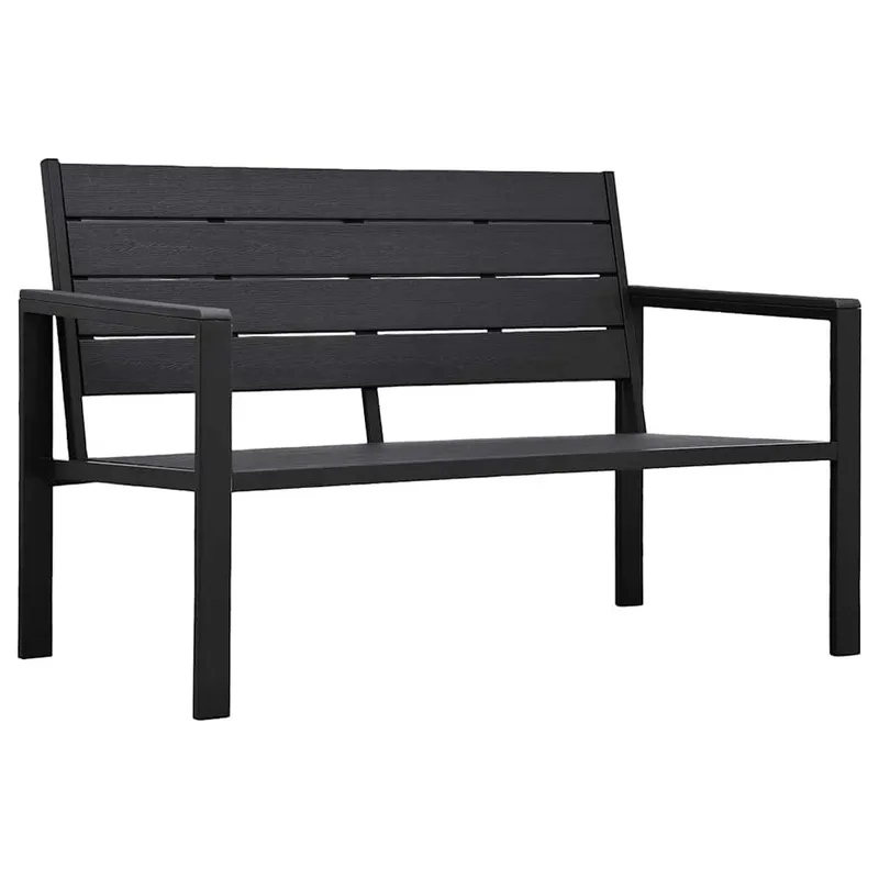 Gartenbank 120 cm HDPE nero Holz-Optik